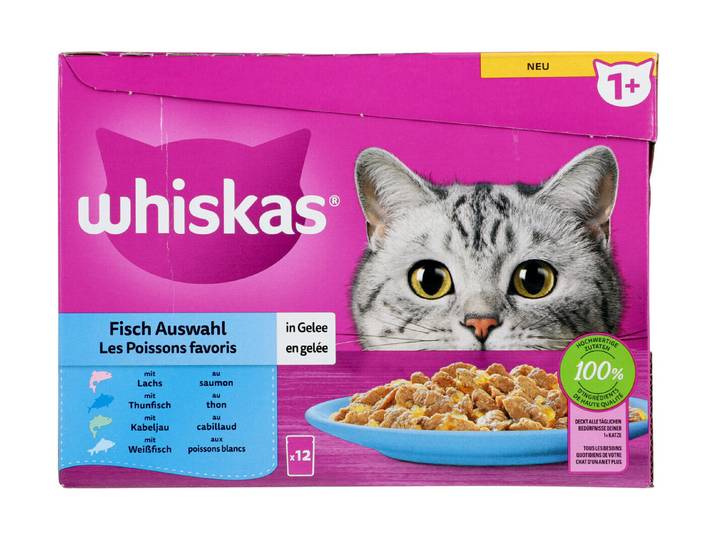 Whiskas Katzenfutter in Gelée Fisch 12x85g