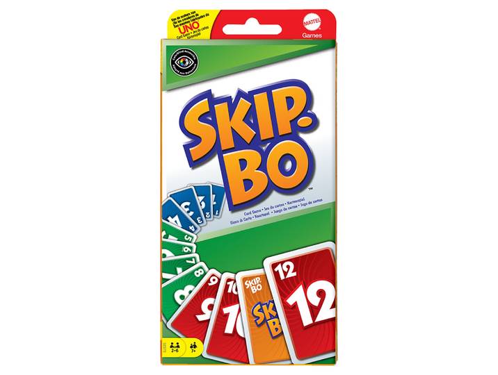 mattel games - skip bo - jeu de cartes famille - 7 ans et +