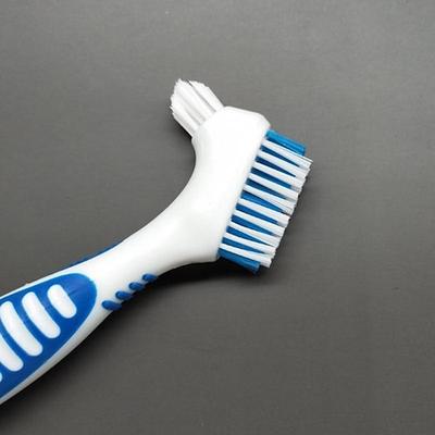 Prothesenzahnbürste für Erwachsene, Prothesenreinigungsbürste, harte Prothesenbürste, Mundpflege, doppelseitige Zahnbürste, speziell entwickelt zur gründlichen Reinigung von Zahnersatz Ampere;