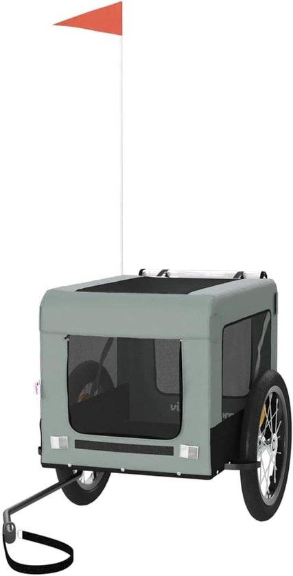 Hundefahrradanhänger - Tieranhänger - Sichere Transportlösung - Robustes Eisengestell - Tragfähigkeit: 45 kg - Farbe: Grau, Schwarz