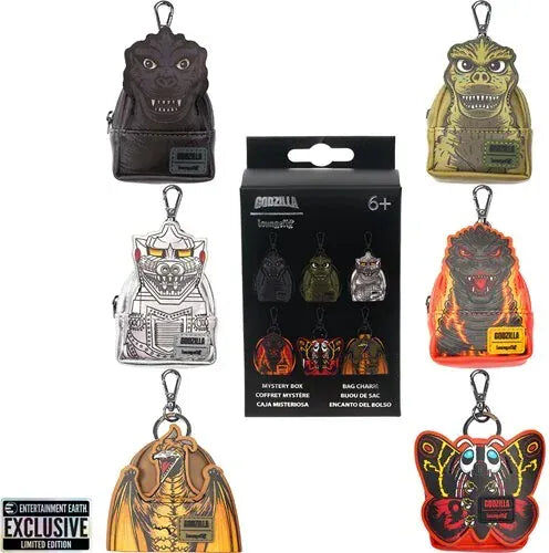 Loungefly Godzilla Mystery Box Mini Backpack Bag Charm Keychain