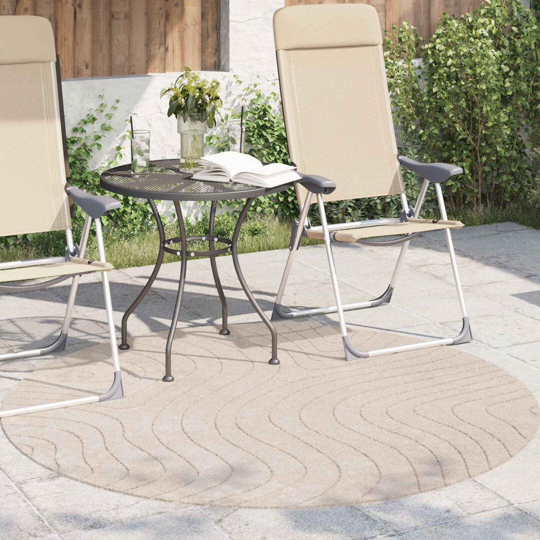 17 Stories Modern Indoor and Outdoor Rug Beige Round 200 cm