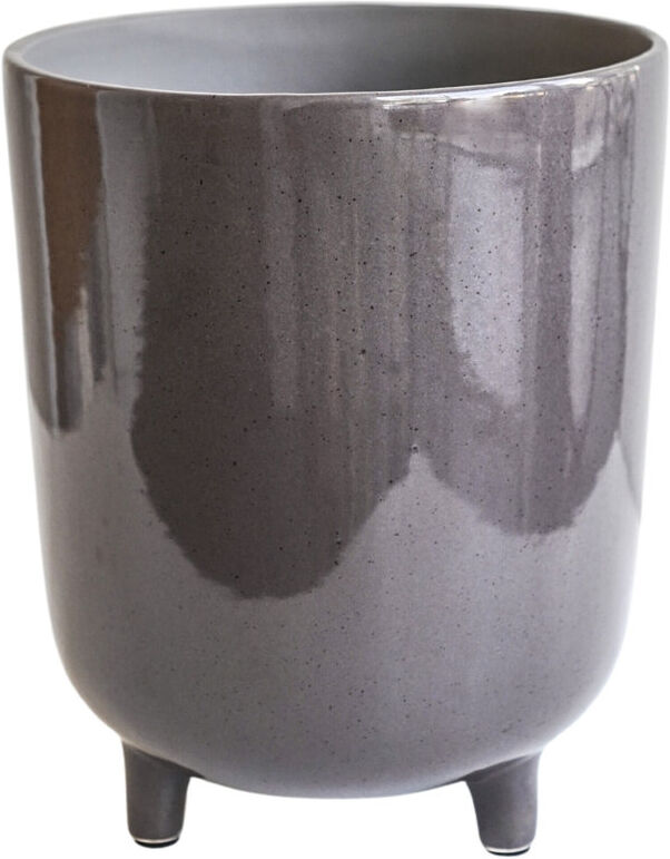 Ivyline Lecce Speckled Planter Grey 24cm H X 20cm W X 20cm D