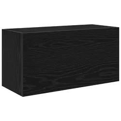 Helloshop26 - Praktischer Badezimmer-Wandschrank mit minimalistischem Design 60 x 25 x 30 cm schwarzes Holzwerkstoff