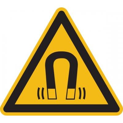 König Werbeanlagen Warnschild, Warnung vor magnetischem Feld W006 - ASR A1.3 (DIN EN ISO 7010) - 200x1.5 mm Kunststoff