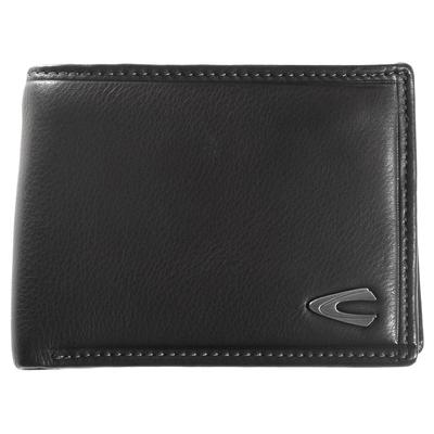 Geldbörse CAMEL ACTIVE "Vegas", Herren, schwarz, Leder, clean, gepflegt, unifarben, Kleinlederwaren, aus hochwertigem Rindsleder mit Metall Logo