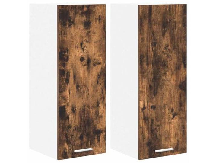 fsahslih Hängeschrank 2er Set Riga Holzwerkstoff 30x31x80cm Eiche Weiß Platzsparender Wand-Küchenschrank im 2er Pack für Küche, Flur & Bad mit Tür und reichlich Stauraum für Geschirr.