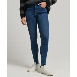 Superdry für Damen. W7010796A Skinny-Jeans mit hoher Taille aus blauer Bio-Baumwolle (34/30), Denim, Polyester, Nachhaltig