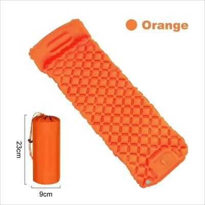 Uplifted Finds Ultralight Outdoor Camping Air Mattress Portable Inflatable Sleeping Pad With Built in Pump & Pillow orange