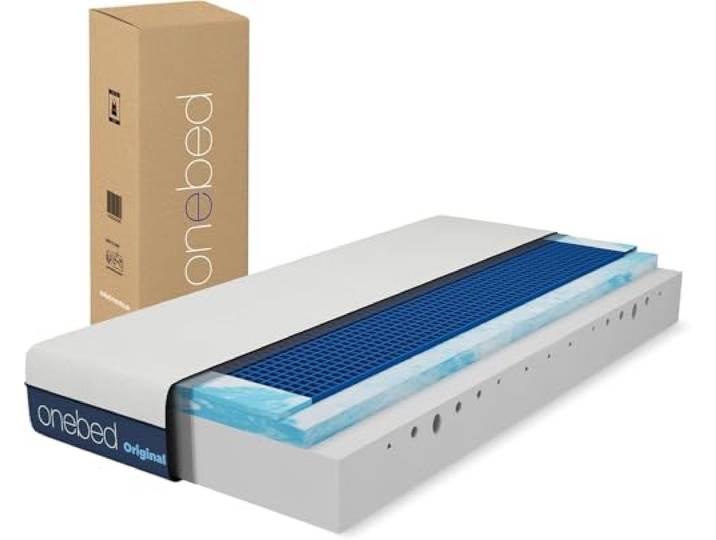 Onebed Matratze 90x200 cm Mittelfest 25cm, Ergonomische 7-Zonen Kaltschaummatratze mit Viskoelastischer Schaum und abnehmbar Bezug, Schaumstoffmatratze 90x200cm Rollmatratze H3 Öko-Tex Zertifiziert