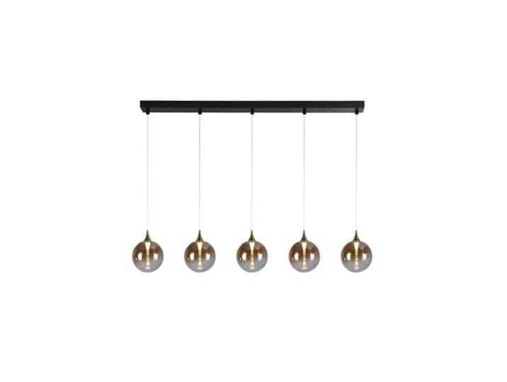 Searchlight Alchemy Amber Glass Pendelleuchte, 5-flammig, 76410-5BK