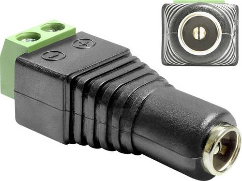 Delock 65421 DC (Strom) Adapter [1x DC-Buchse 5.5 mm - 1x 2-Draht-Leitung] Schwarz 0.00 m