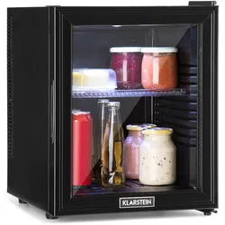 Brooklyn 30 Mini-Kühlschrank Glastür LED Ablage Schwarz 32 Liter