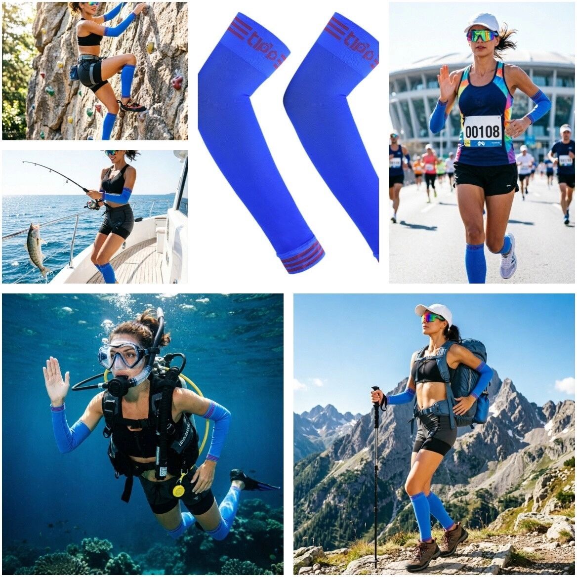 INF Sport-Kompressionsärmlinge aus Lycra mit UPF50+ UV-Schutz, schnelltrocknendem Komfort und abgestufter Kompression XXL