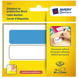 Avery Zweckform Etiketten im Block 80x23mm Bunt Permanent 75x Stück