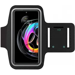 SmartFitness Motorola Edge 20 Lite Handy Sport Armband, Smartphone Sportarmband, Schwarz