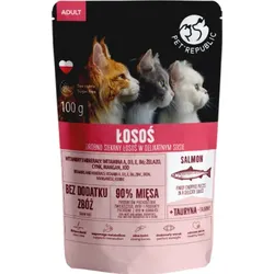 PetRepublic fein gehackte Stücke in delikater Sauce Lachs 100g für Katzen