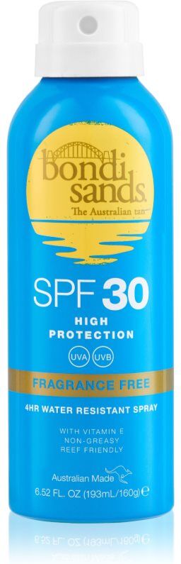 Bondi Sands SPF 30 Fragrance Free waterproof spray for tanning SPF 30 160 g