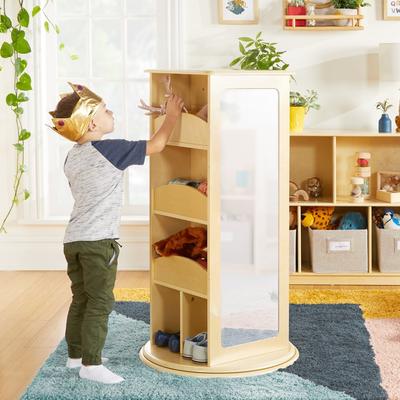 Guidecraft Rotating Dress Up Storage Natural