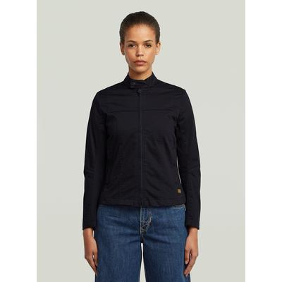 Bikerjacke G-STAR "Biker Overshirt", Damen, Gr. S, schwarz (dk schwarz), Obermaterial: 97% Baumwolle, 3% Elasthan, Jacken