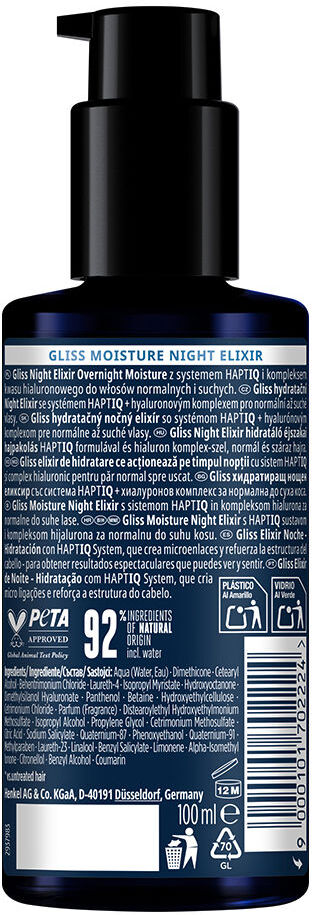 Schwarzkopf Mass Market Gliss Night Elixir sérum cheveux normaux 100 ml