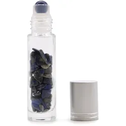 Gemstone Essential Oil Roller Bottle - Sodalite  - Silver Cap + Gemstone Roller Tip for 5ml Bottle - Sodalite