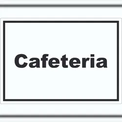 HB-Druck Cafeteria Aufkleber mit Text Restaurant mit Selbstbedienung waagerecht A8 (52x74mm)