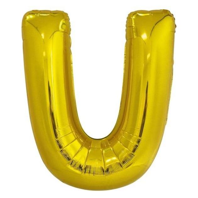 Riethmüller Grosser Buchstabe U Gold Folienballon N34 verpackt (5x) (9909596)