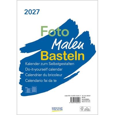 Foto-Malen-Basteln Bastelkalender A4 weiß 2027