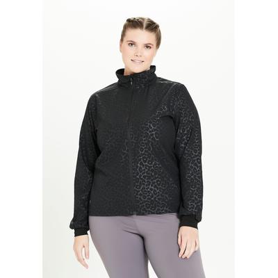 Laufjacke Q BY ENDURANCE "SAULINA", Damen, Gr. 46, schwarz, 87% Polyester, 13% Elasthan, normal, hoch geschlossener Ausschnitt, Jacken, in großen Großen verfügbar