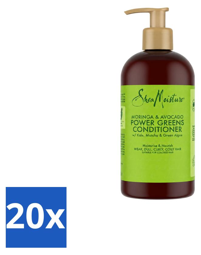 20 x Shea Moisture Moringa & Avocado Power Greens Conditioner - 384 ml - Vorteilspackung - 20 Stücke