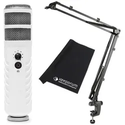 RØDE Podcaster mit K&M 23840 Mikrofonarm und Tuch, Mikrofon