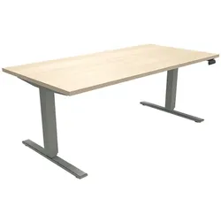 fm Büromöbel Elektrisch höhenverstellbarer Schreibtisch »Sidney« 160 cm PP-Laserkanten braun, 160x130.8 cm