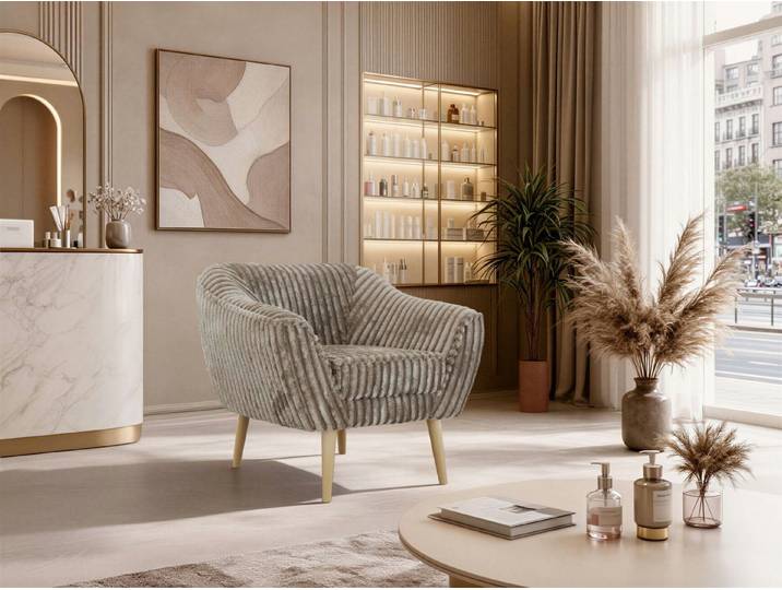 MKS MÖBEL Sofa PIRS, 1-Sitzer, Design mit Steppung, Wellenfederung, Scandi-Design, Füße wählbar