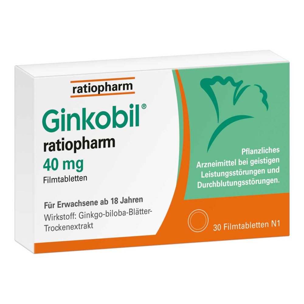 ratiopharm GmbH Ginkobil ratiopharm 40mg mit Ginkgo biloba 06680792
