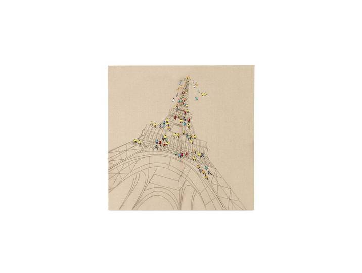 Leinwandbild Trip to Paris Multicolor 80x80 cm