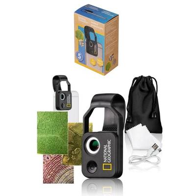 National Geographic 9118500 - Handy-Mikroskop 200x mit 200-facher Vergrößerung, CPL-Filter und 2-stufiger Beleuchtung