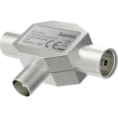 hama 00205237 Antennen-Verteiler, Koax-Stecker - 2 Koax-Kupplungen, Metall