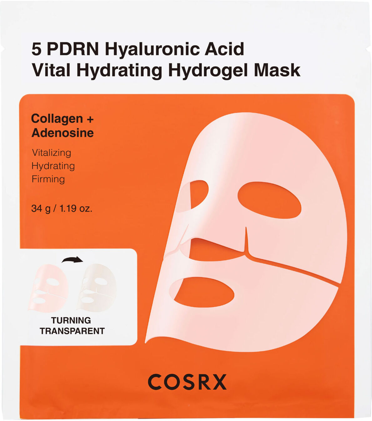 COSRX 5 PDRN Hyaluronic Acid Vital Hydrating Hydrogel Mask 34g
