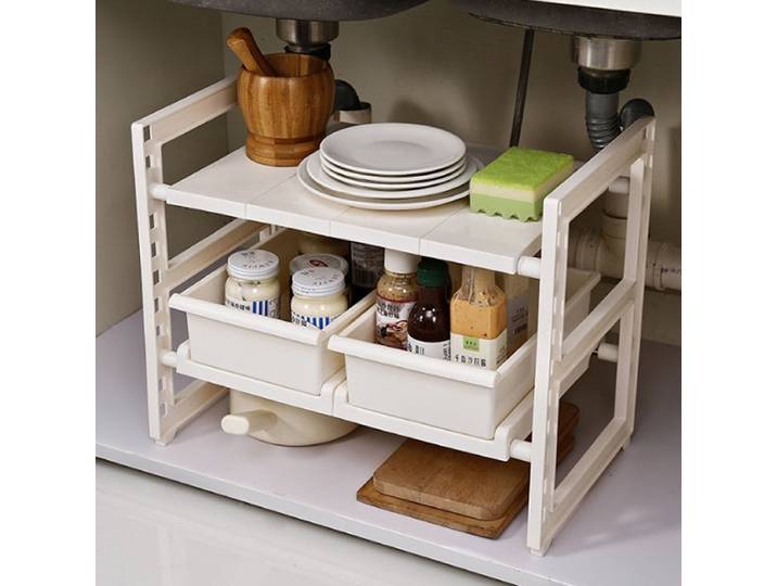 Rangement sous évier extensible
