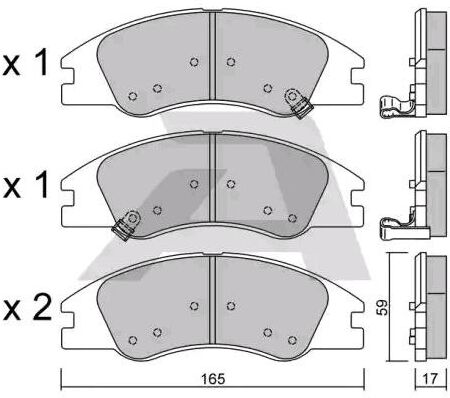 AISIN BPKI-1902 Brake pad set