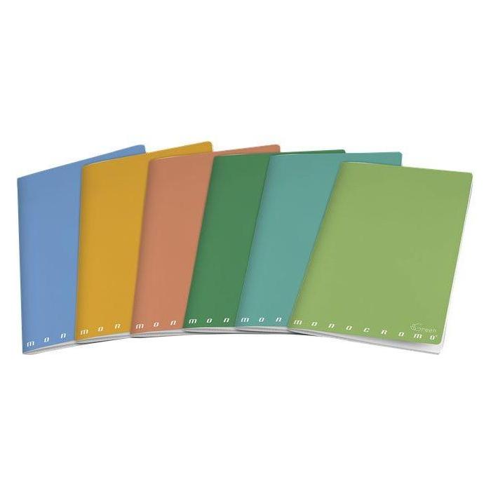 Pigna Packung mit 10 einfarbigen Notizbüchern Grün (A4, Liniert) (02309780C)