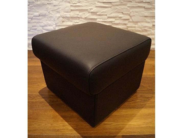 Quattro Meble Dunkelbraun Echtleder Hocker 50cm x 50cm aufklappbar mit Stauraum Sitzhocker Rindsleder Sitzwürfel Fußhocker Polsterhocker Echt Leder Puff