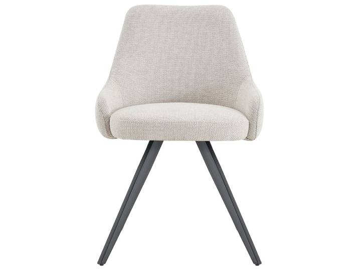 Chaise de salle à manger (2x) en tissu, gris clair