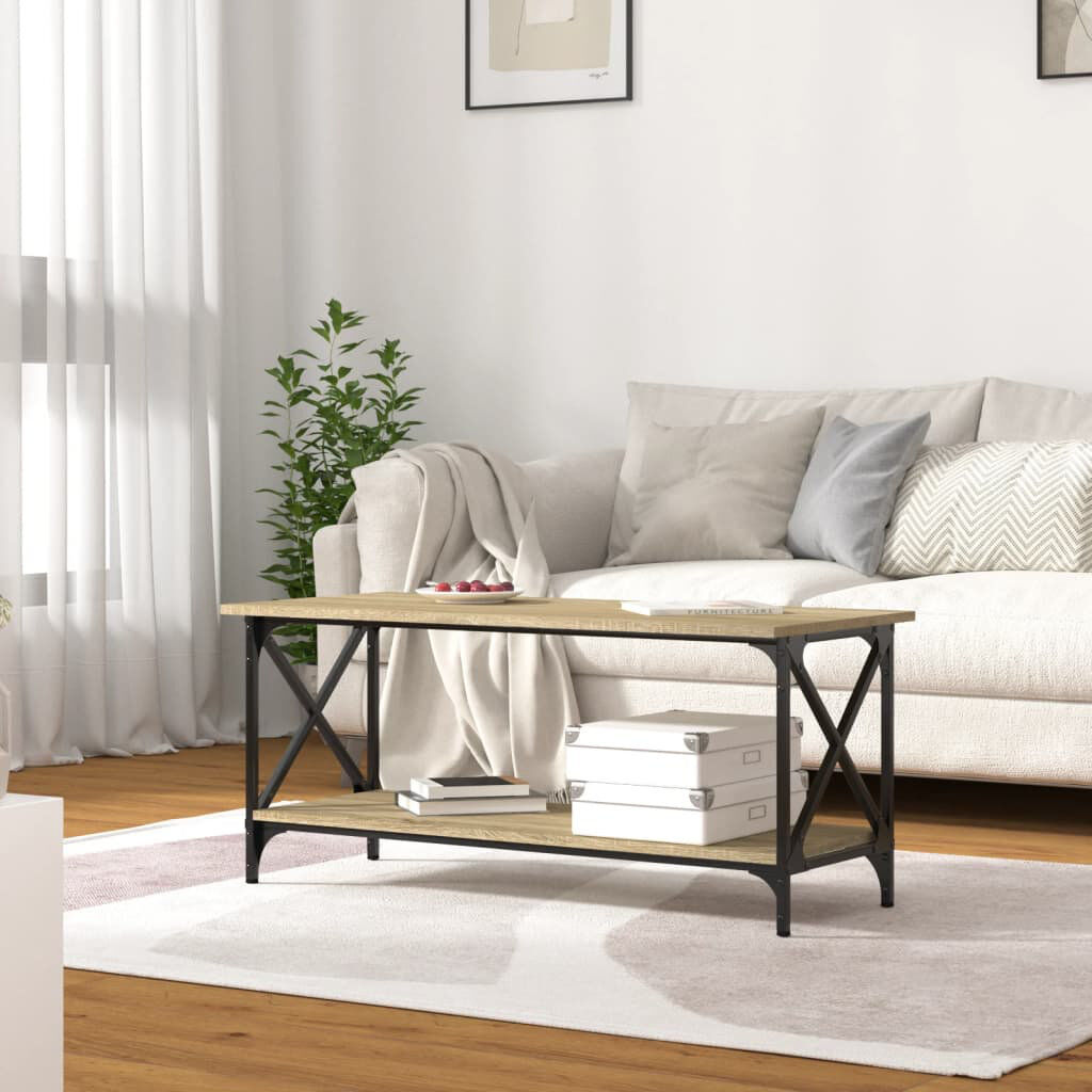 17 Stories Isuf Coffee Table with Storage Sonoma Oak 45cm H x 80cm W x 45cm D