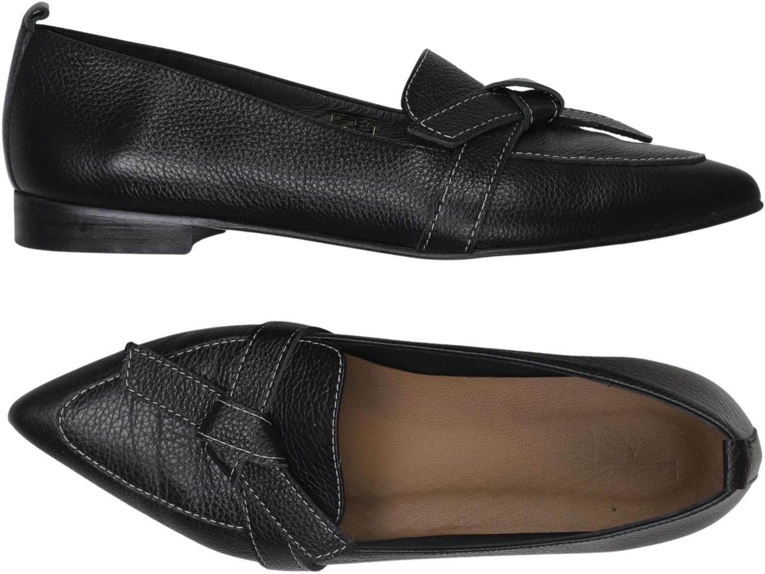 Flattered Damen Halbschuh, Schwarz, Gr. EU 38, Leder - Second Hand