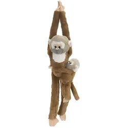 Wild Republic Plüsch hängendes Eichhörnchen-Äffchen mit Baby (51 cm)