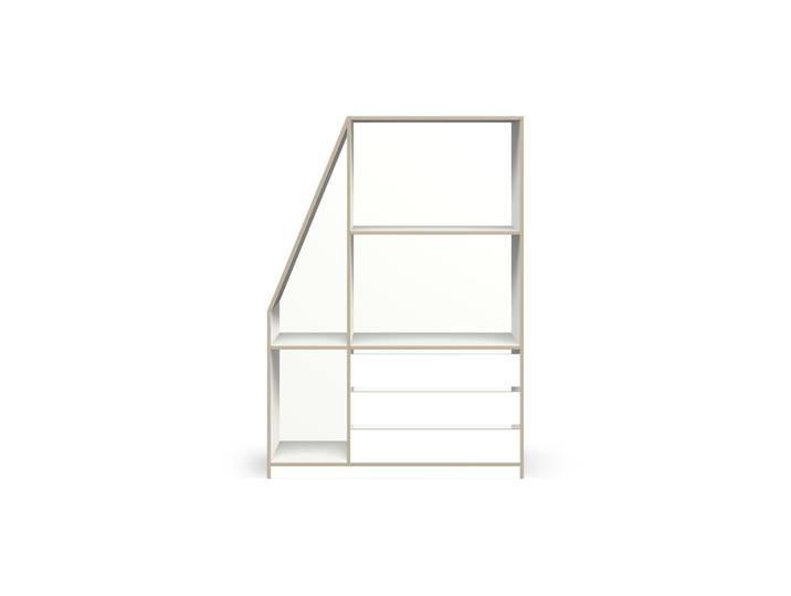 Weißer Dachschrägenschrank Premium Dekore Weiß Multiplex Kante