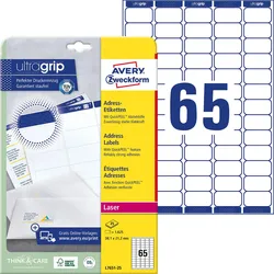 AVERY Zweckform Adressetiketten L7651-25 weiß 38,1 x 21,2 mm