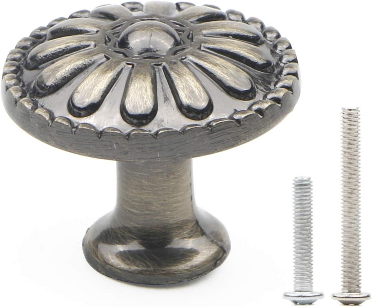 Vintage Ronde Deurknoppen voor Meubels - 6 stuks - Groene Bronzen Handvatten voor Keuken, Badkamer en Kasten